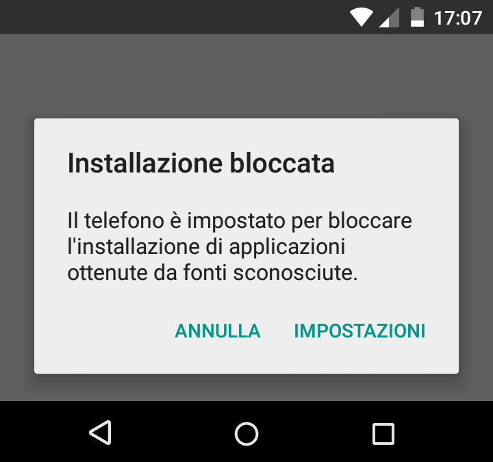 installazione bloccata