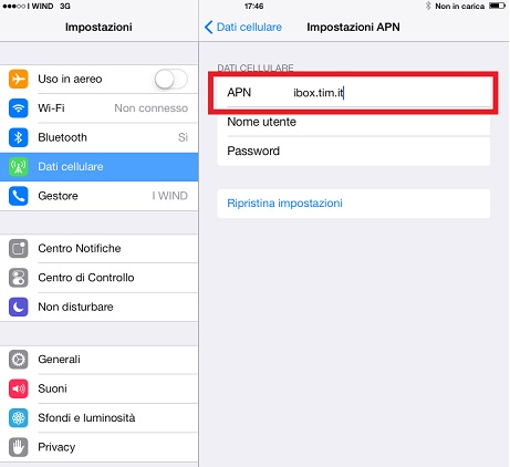 Come configurare internet TIM su iPhone