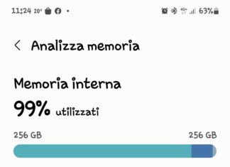 spazio di archiviazione insufficiente android