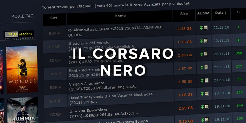 come si scaricano i torrent dal corsaro nero